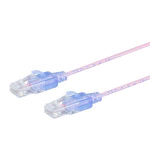 Monoprice SlimRun Cat6A Ethernet Patch Cable – Snagless RJ45 Stranded 550Mhz UTP Pure Bare Copper Wire 10G 30AWG 7ft Black 1-Pack(Pink)