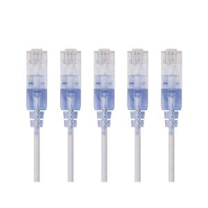 Monoprice SlimRun Cat6A Ethernet Patch Cable – Snagless RJ45 Stranded 550Mhz UTP Pure Bare Copper Wire 10G 30AWG 7ft Black 1-Pack(White)