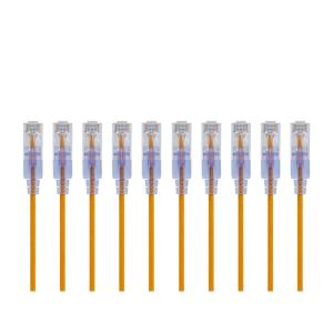 Monoprice SlimRun Cat6A Ethernet Patch Cable – Snagless RJ45 Stranded 550Mhz UTP Pure Bare Copper Wire 10G 30AWG 7ft Black 1-Pack(Yellow)