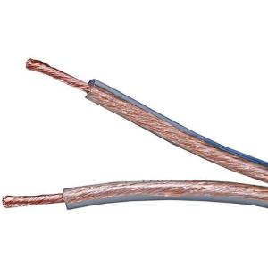 Monoprice Speaker Wire – 99.9% Oxygen-Free Pure Bare Copper, CL2 Rated, 2-Conductor, 12AWG, PVC Jacket Material, Blue Stripe to Indicate Polarity, 300 Feet, Clear(50ft)