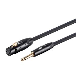 Monoprice XLR Female to 1/4-Inch TRS Male Cable – 1.5 Feet – Black, 16AWG, Gold Plated – Stage Right Series(1 Count (Pack of 1))