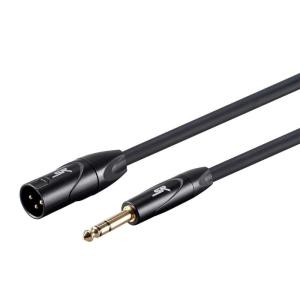 Monoprice XLR Male to 1/4Inch TRS Male Cable – 6 Feet | 16AWG, Gold Plated – Stage Right Series Black(25ft)