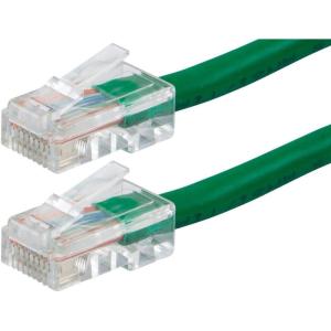 Monoprice ZerobootCat6 Ethernet Patch Cable – Network Internet Cord – RJ45, Stranded, 550Mhz, UTP, Pure Bare Copper Wire, 24AWG, 25ft, Black(Green)