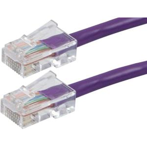 Monoprice ZerobootCat6 Ethernet Patch Cable – Network Internet Cord – RJ45, Stranded, 550Mhz, UTP, Pure Bare Copper Wire, 24AWG, 25ft, Black(Purple)