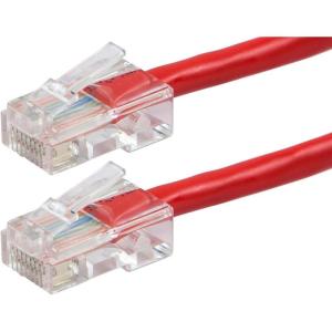Monoprice ZerobootCat6 Ethernet Patch Cable – Network Internet Cord – RJ45, Stranded, 550Mhz, UTP, Pure Bare Copper Wire, 24AWG, 25ft, Black(Red)