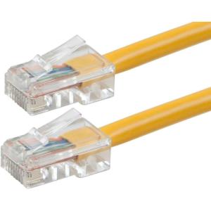 Monoprice ZerobootCat6 Ethernet Patch Cable – Network Internet Cord – RJ45, Stranded, 550Mhz, UTP, Pure Bare Copper Wire, 24AWG, 25ft, Black(Yellow)