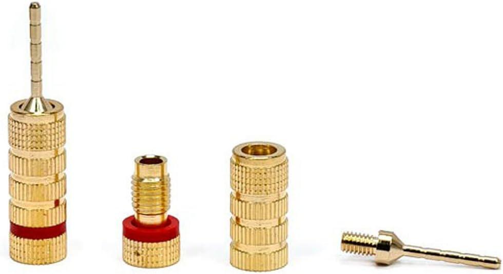 imageMonoprice 9438 Gold Plated Speaker Pin Plugs 5 Pairs Pin Screw Type For Speaker Wire Home Theater Wall Plates And More