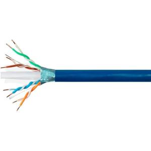 Monoprice Cat6A Plus Bulk Ethernet Network Cable – Pure Bare Copper, 650MHz, F/UTP, Solid, Riser-Rated (CMR), Flame-Retardant, Spool in The Box, 23AWG, 10G, 1000 Feet, Blue