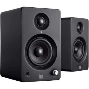 Monolith MM-3 Powered Multimedia Speakers – Black (Pair) with AptX Bluetooth, Fron Headphone Jack, Digital Calss D(Black)