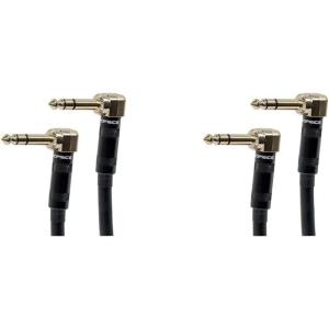 Monoprice 109441 16AWG Cable Cord – 6 Feet- Black & 109439 Premier Series 1/4 Inch (TRS) Male Right Angle to Male Right Angle 16AWG Cable Cord – 1.5 Feet- Black