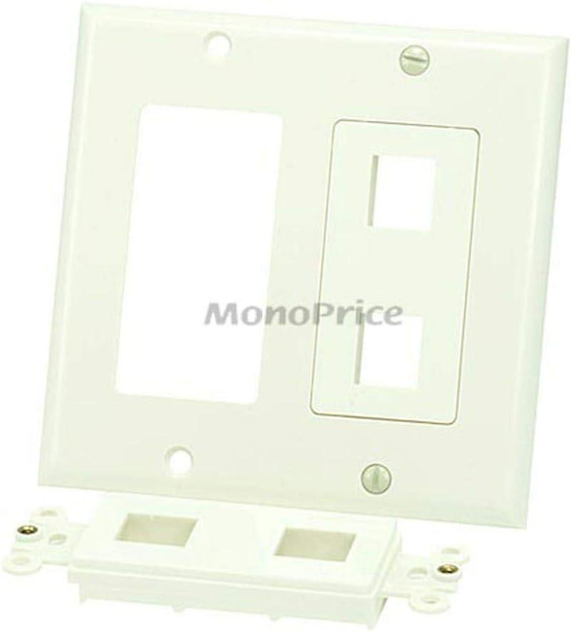 imageMonoprice 2Gang Wall Plate for Keystone 4 Hole WhiteKhaki