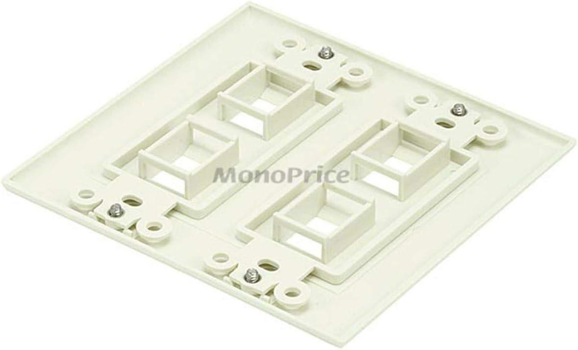 imageMonoprice 2Gang Wall Plate for Keystone 4 Hole WhiteKhaki