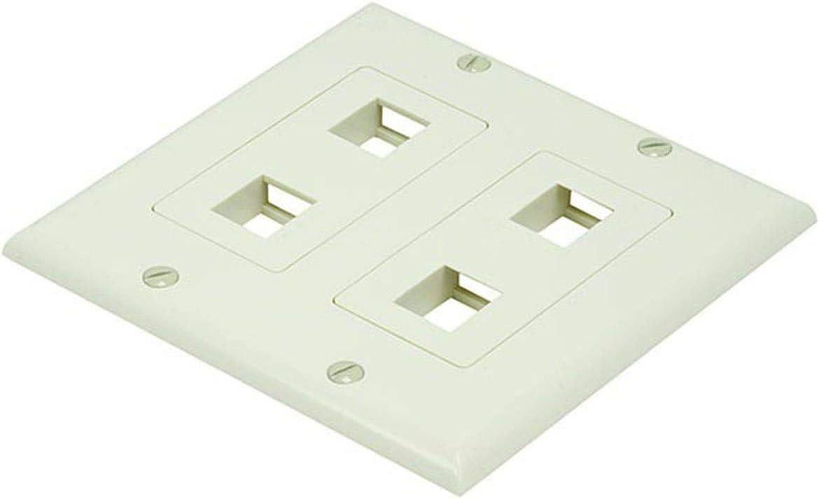 imageMonoprice 2Gang Wall Plate for Keystone 4 Hole WhiteKhaki