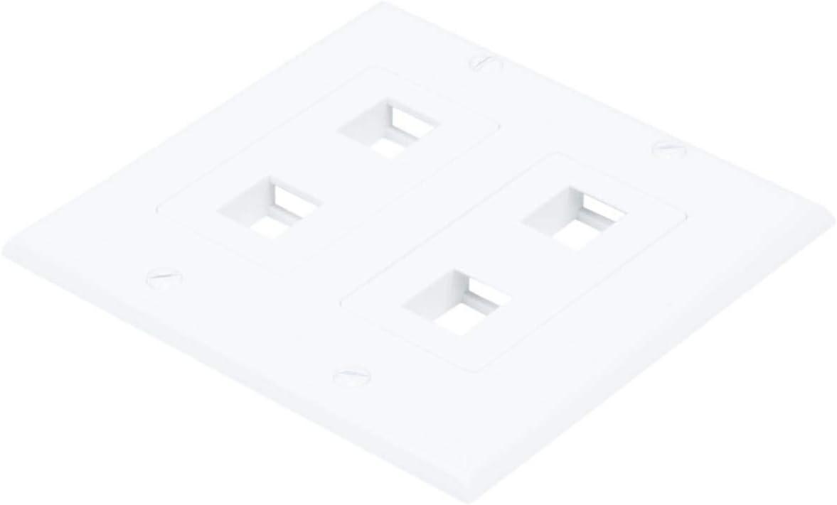 imageMonoprice 2Gang Wall Plate for Keystone 4 Hole WhiteWhite