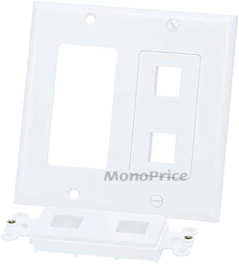 imageMonoprice 2Gang Wall Plate for Keystone 4 Hole WhiteWhite