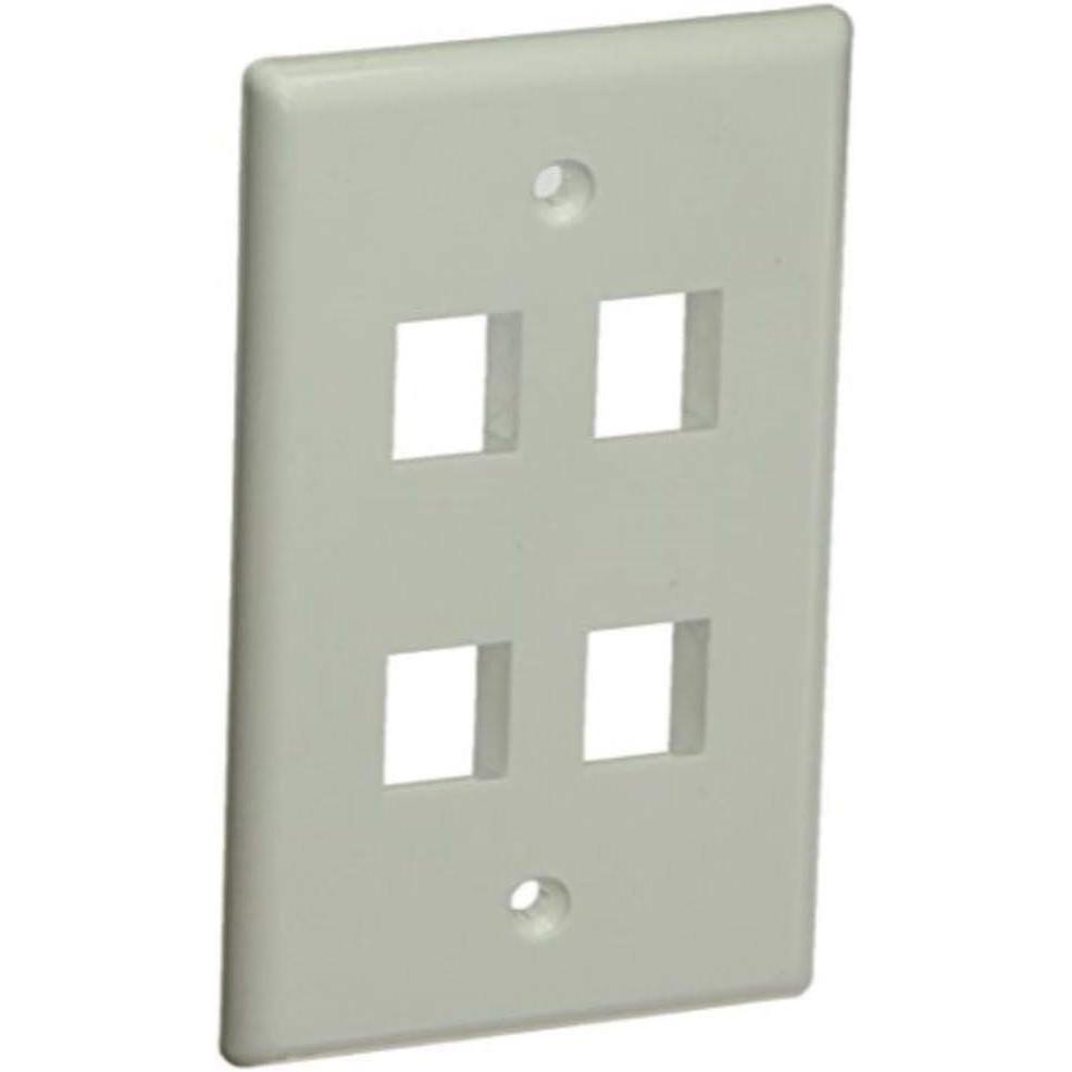 imageMonoprice 2Gang Wall Plate for Keystone 4 Hole WhiteWhite