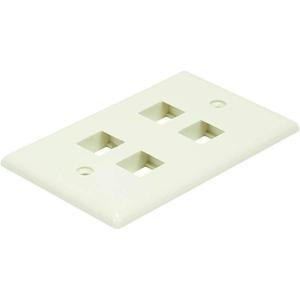Monoprice 2-Gang Wall Plate for Keystone, 4 Hole – White(Khaki)