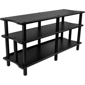 Monolith Double-Wide XL 3-Tier AV Stand – Black | 300 lbs Weight Capacity Per Shelf, Organize and Display Your AV Components, Home Theater or Entertainment System