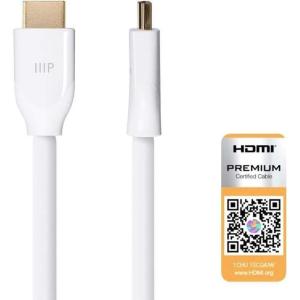 Monoprice 4K Certified Premium High Speed HDMI Cable – 4K60Hz, 18Gbps, HDR, 25ft, Black(White)