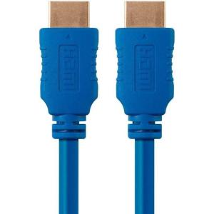 Monoprice 4K High Speed HDMI Cable – HDMI 2.0, 4K@60Hz, HDR, HDR10, Dolby Vision, 18Gbps, YUV 4:4:4, 28AWG, With Ferrite Cores, 1.5 Feet, Blue(Cable)