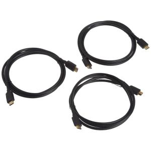 Monoprice 8K Ultra High Speed HDMI Cable – HDMI 2.1, 8K@60Hz, 4K@120Hz, 48Gbps, HDR, VRR, 6ft, Black – 3 pack(3 Pack)
