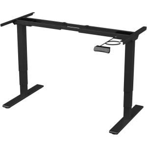 Monoprice Electric Dual Motor 3-Stage Height Adjustable Sit-Stand Desk Frame V2, 220 lbs Weight Load Capacity, Ergonomic, for Home and Office, Black – Workstream Collection