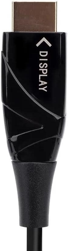 imageMonoprice 4K High Speed Fiber Optic HDMI Cable 4K60Hz 18Gbps HDR Active Optical Cable AOC 49ft Black