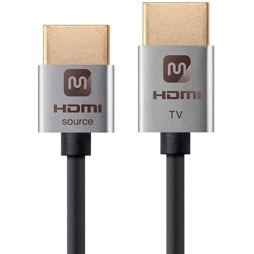 imageMonoprice HDMI High Speed Active Cable  6 Feet  Black 4K60Hz HDR 18Gbps 36AWG YUV 444  Ultra Slim Active SeriesSilver