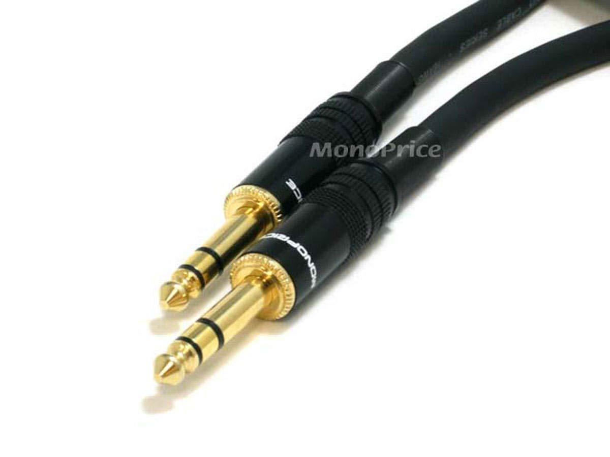 imageMonoprice 14Inch TRS Male to Male Cable 100 Feet Black 16AWG Gold Plated Premier SeriesCord