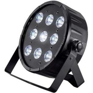 Monoprice 9 x 10-Watt Quad LED Flat Par Stage Wash Light (RGBW) Black, 8-Channel DMX Option – Stage Right Series
