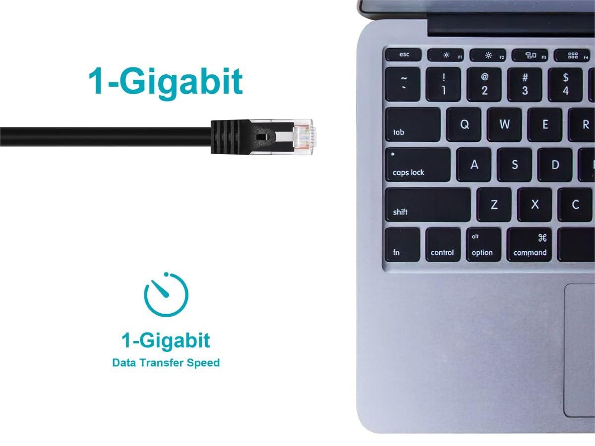 imageMonoprice 109799 Flexboot Cat6 Ethernet Patch Cable Network Internet Cord RJ45 Stranded 550Mhz UTP Pure Bare Copper Wire 24AWG 7ft Black1