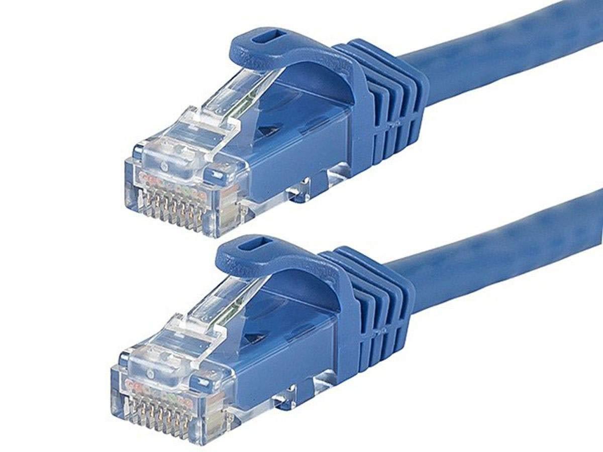 imageMonoprice Cat6 1ft Blue 12Pk Patch Cable UTP 24AWG 550MHz Pure Bare Copper Snagless RJ45 Flexboot Series Ethernet Cable1