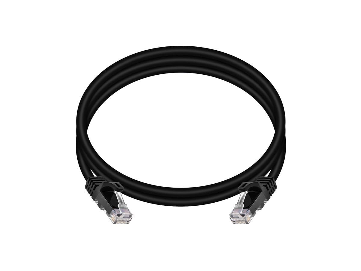 imageMonoprice Cat6 5ft Black Patch Cable UTP 24AWG 550MHz Pure Bare Copper Snagless RJ45 Flexboot Series Ethernet Cable1