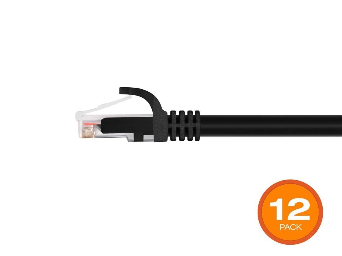 imageMonoprice Cat6 5ft Black Patch Cable UTP 24AWG 550MHz Pure Bare Copper Snagless RJ45 Flexboot Series Ethernet Cable12