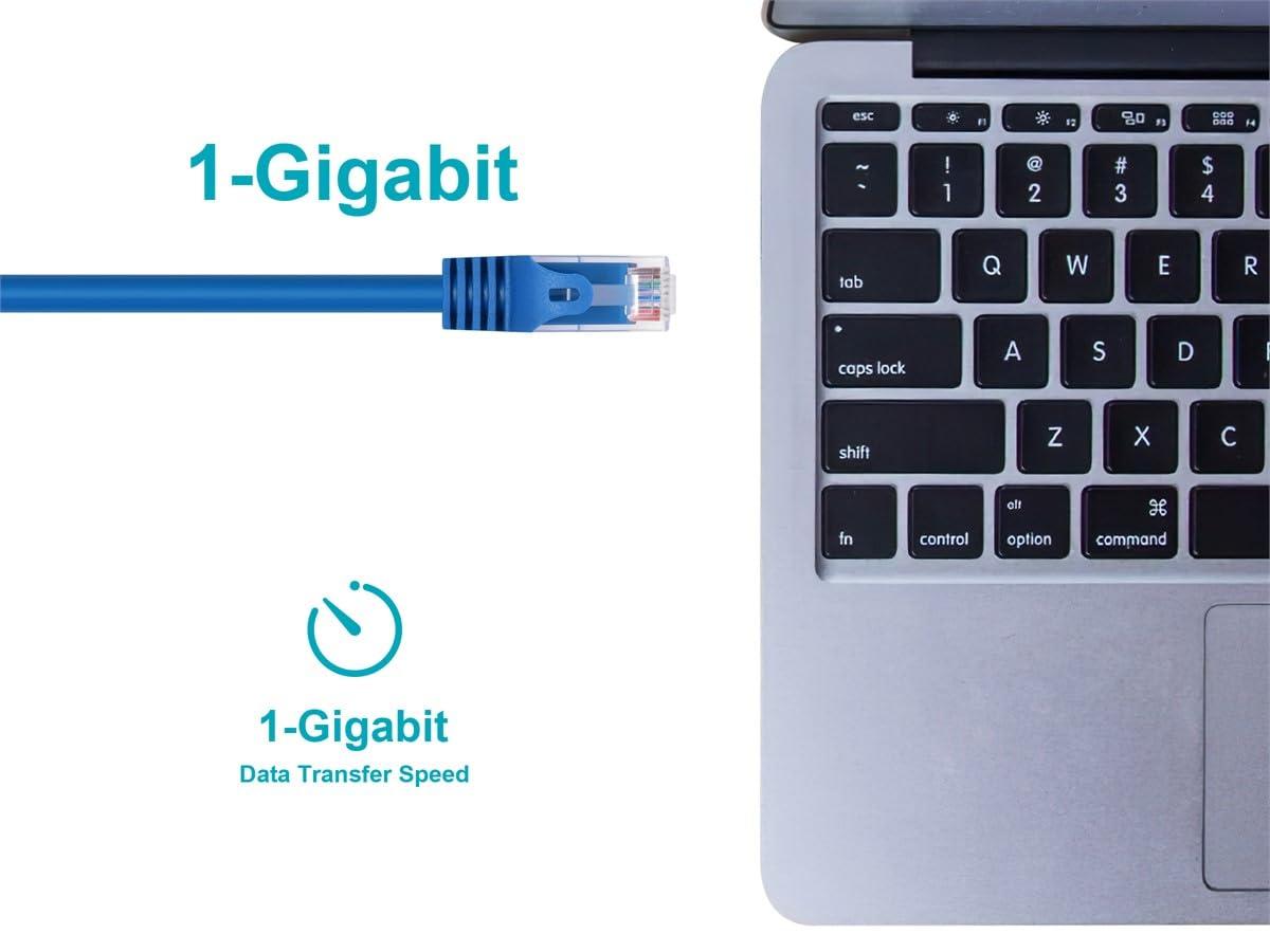 imageMonoprice Cat6 6in Blue 12Pk Patch Cable UTP 24AWG 550MHz Pure Bare Copper Snagless RJ45 Flexboot Series Ethernet Cable1