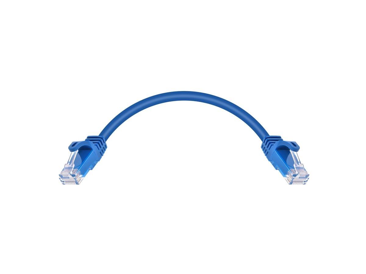imageMonoprice Cat6 6in Blue 12Pk Patch Cable UTP 24AWG 550MHz Pure Bare Copper Snagless RJ45 Flexboot Series Ethernet Cable1