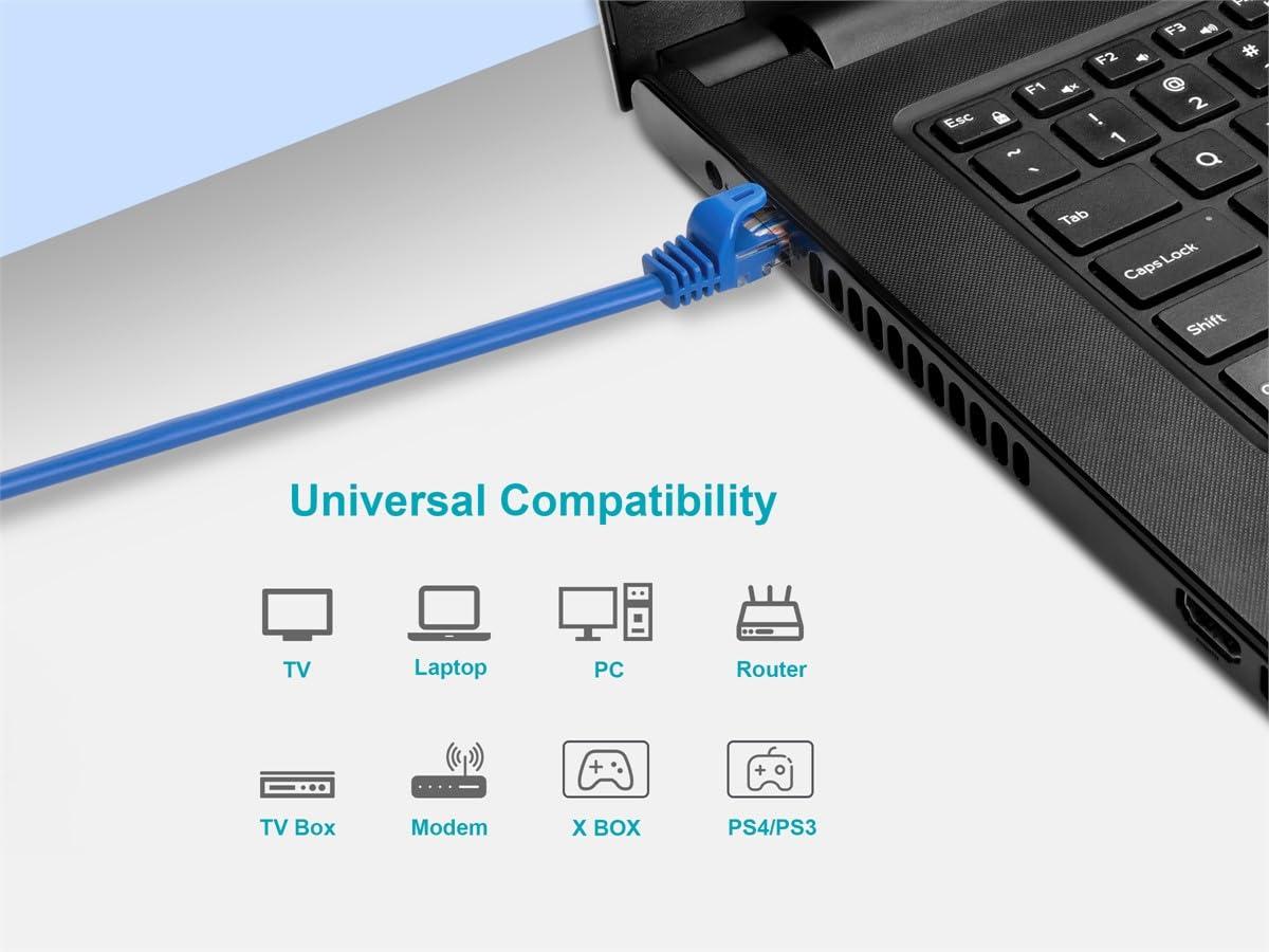 imageMonoprice Cat6 6in Blue 12Pk Patch Cable UTP 24AWG 550MHz Pure Bare Copper Snagless RJ45 Flexboot Series Ethernet Cable1