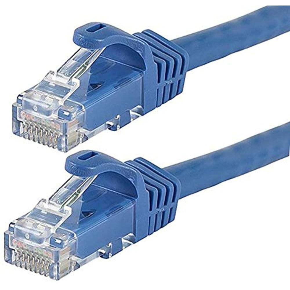 imageMonoprice Cat6 6in Blue 12Pk Patch Cable UTP 24AWG 550MHz Pure Bare Copper Snagless RJ45 Flexboot Series Ethernet Cable12